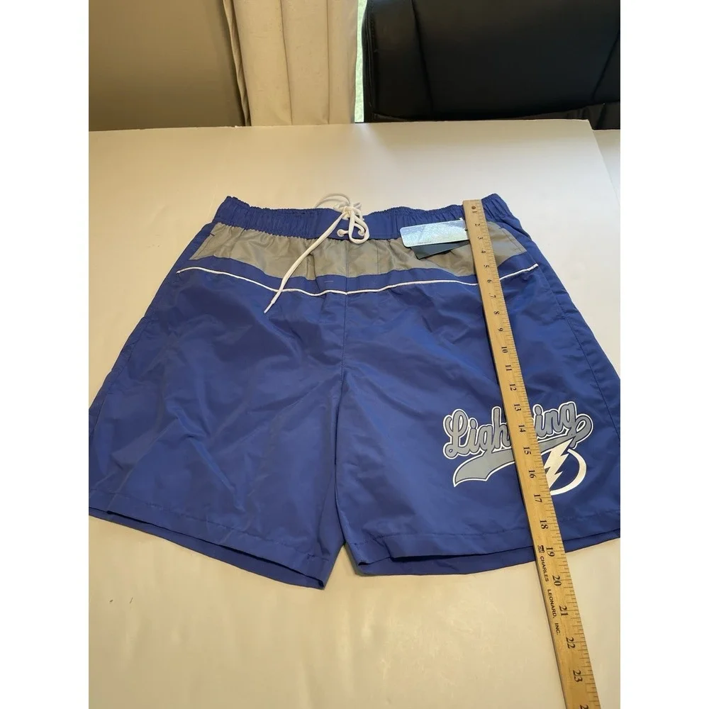 Tampa Bay Lightning Starter Freestyle Volley Swim Shorts Blue Size XL New
